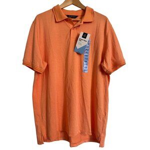 Members Mark Stretch Pique Men’s Polo Size Large Orange Golf Polo NWT